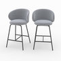 Voir la diapositive 1 : Rendez vous déco Lot de 2 chaises pour îlot central en tissu gris foncé 68 cm-Cécilia