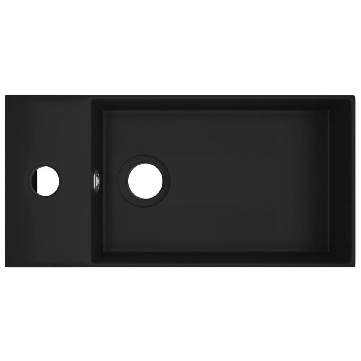 VIDAXL Lavabo de salle de bain avec trop-plein Ceramique Noir mat