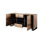Voir la diapositive 2 : BEST MOBILIER Willow - buffet bas - effet bois et gris - 164 cm - style industriel