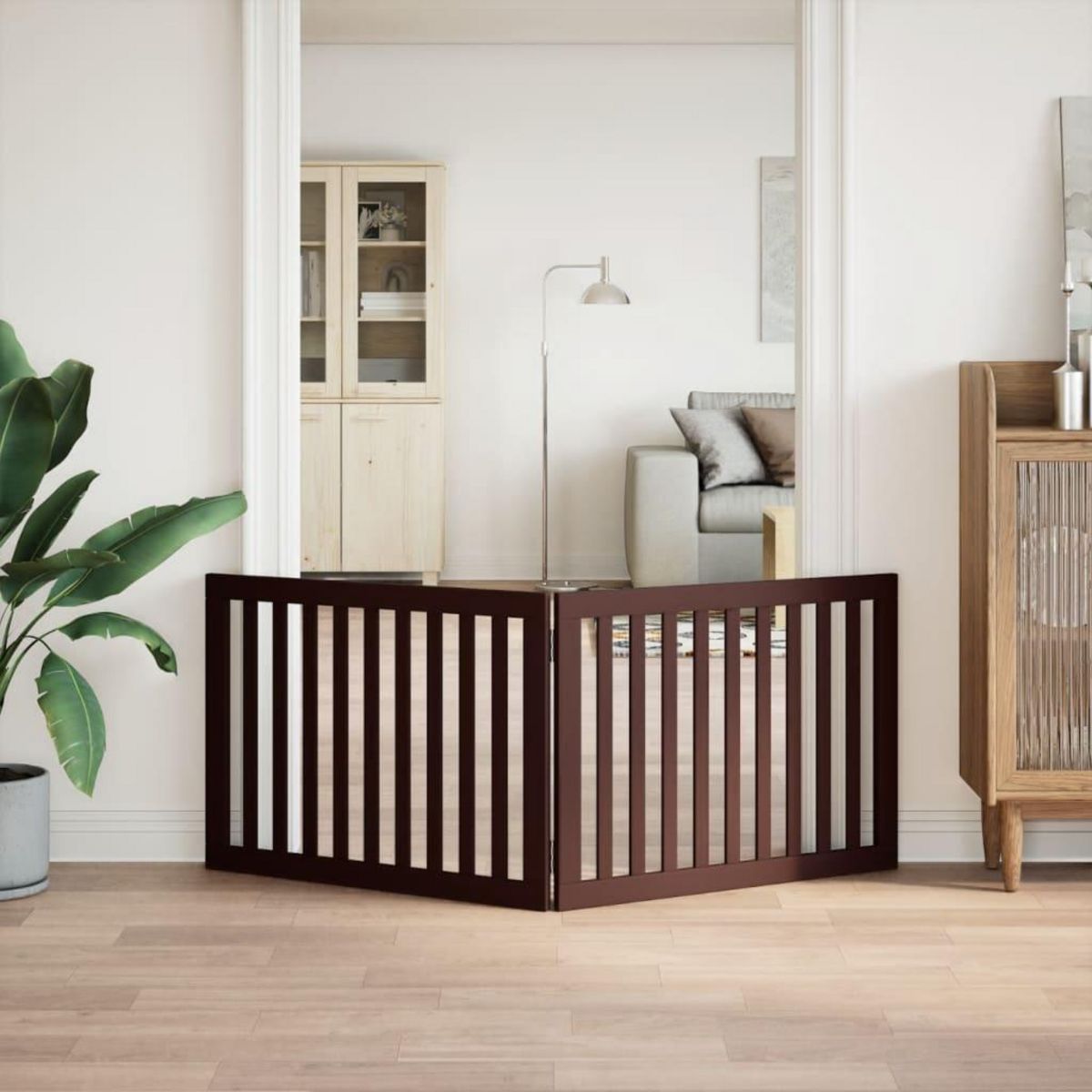 VIDAXL Barriere pour chien pliable 2 panneaux 160 cm bois de peuplier