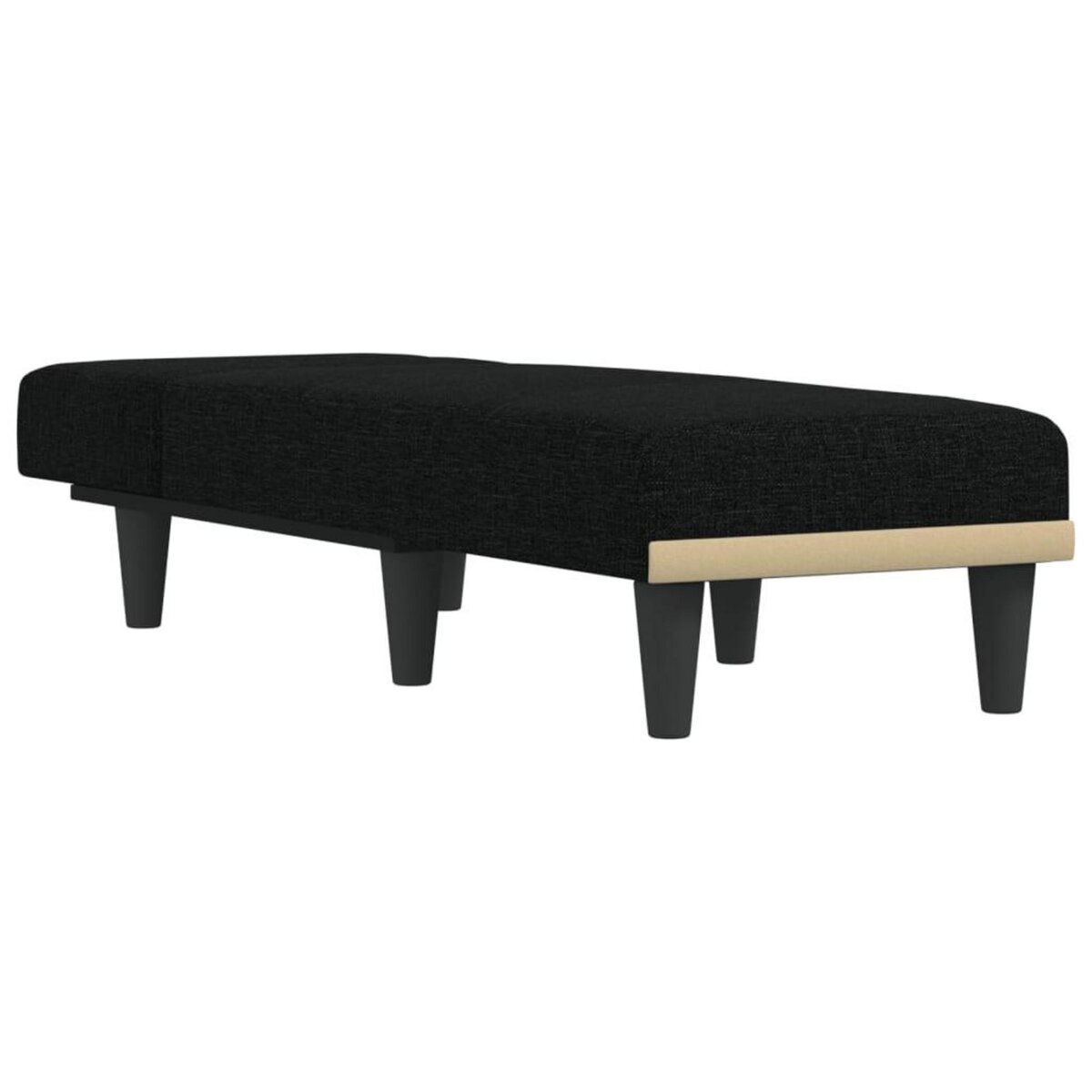 VIDAXL Chaise longue noir tissu