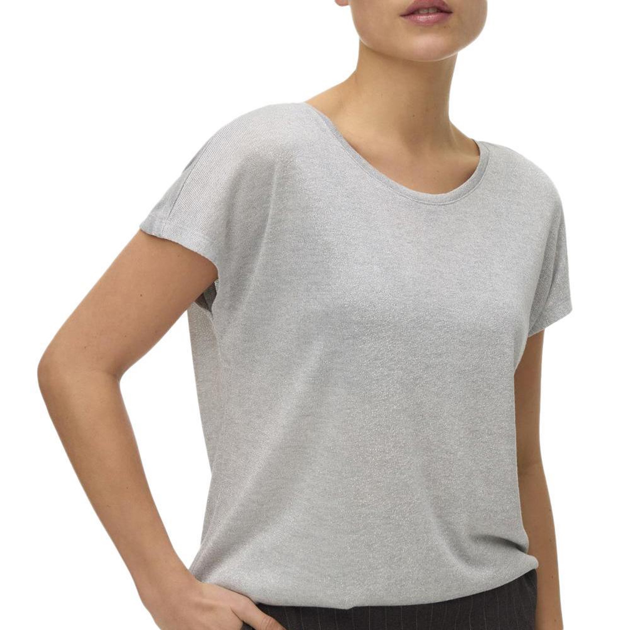 Vero Moda T-Shirt Gris Femme Vero Moda Sarah. Coloris disponibles : Gris