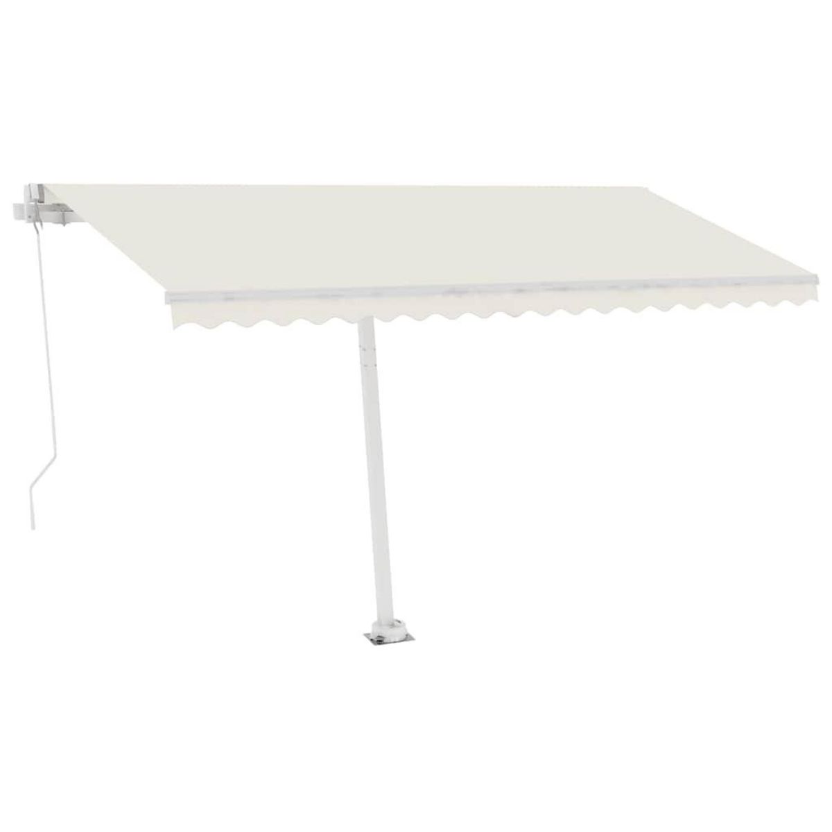 VIDAXL Auvent manuel retractable avec LED 400x300 cm Creme