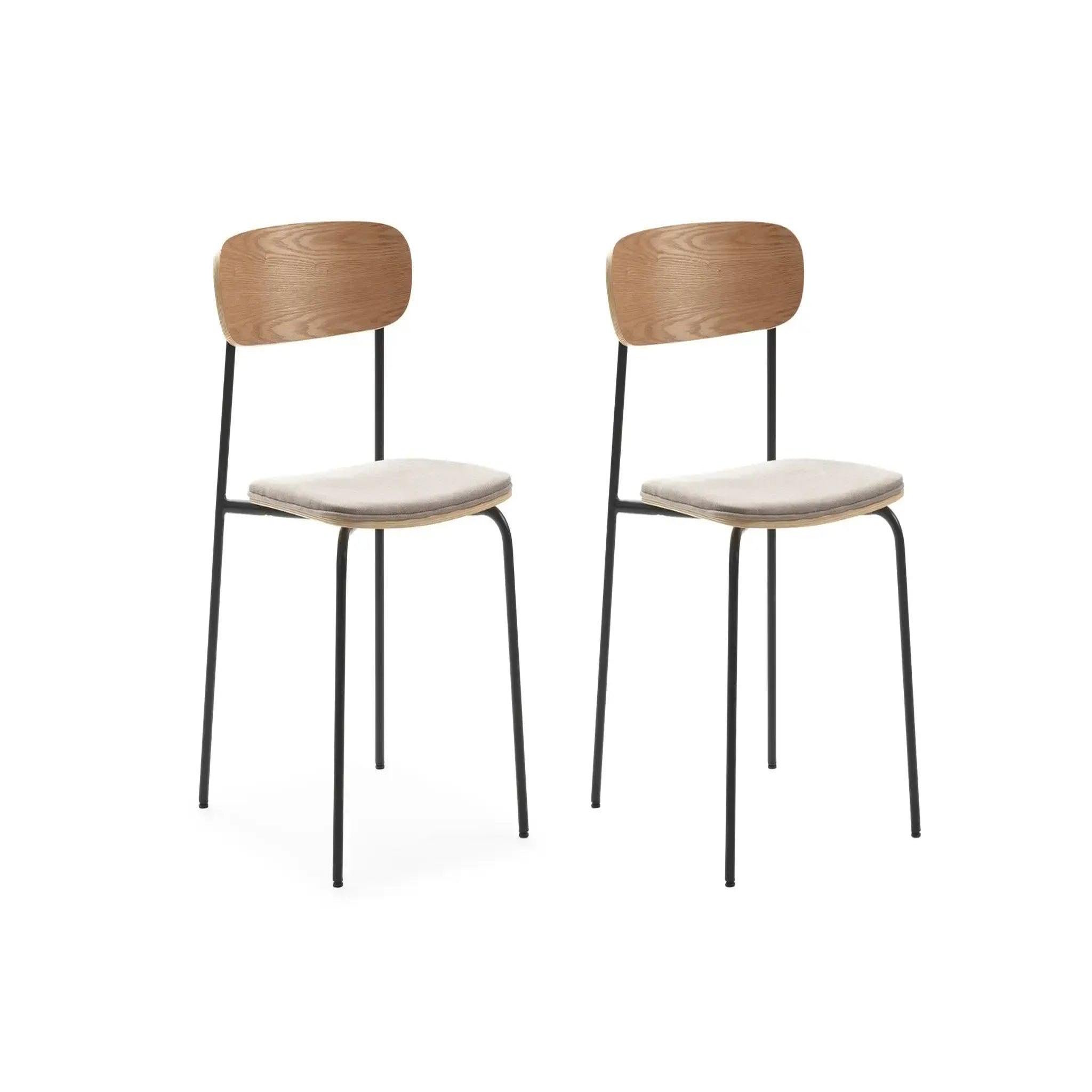 CASANOVA PARIS Olen - lot de 2 chaises pieds en métal. Coloris disponibles : Orange, Beige, Vert, Marron