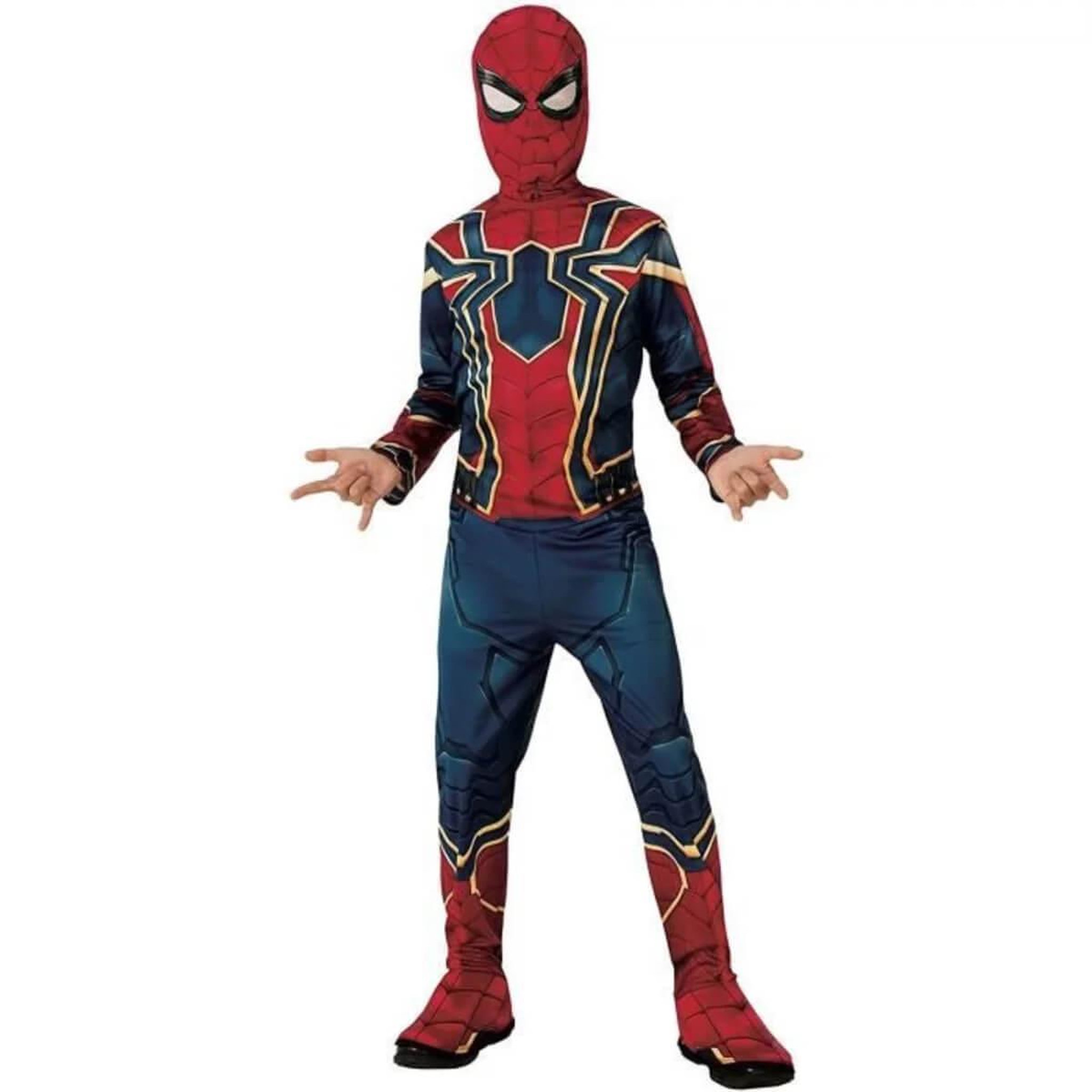 Voir la diapositive 1 : Rubie's Déguisement Classique Iron Spiderman  - Enfant - 7/8 ans (122 à 128 cm)
