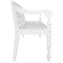 Voir la diapositive 3 : VIDAXL Banc Batavia 123 cm Bois d'acajou massif Blanc