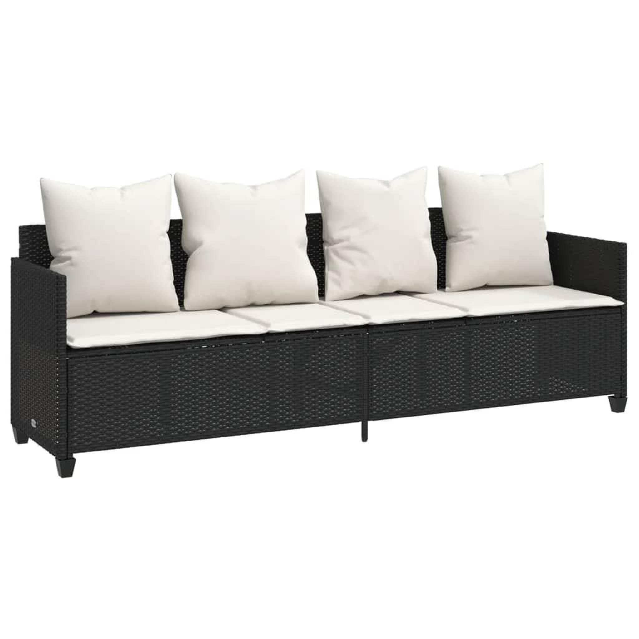 Voir la diapositive 2 : VIDAXL Chaise longue avec coussins noir resine tressee