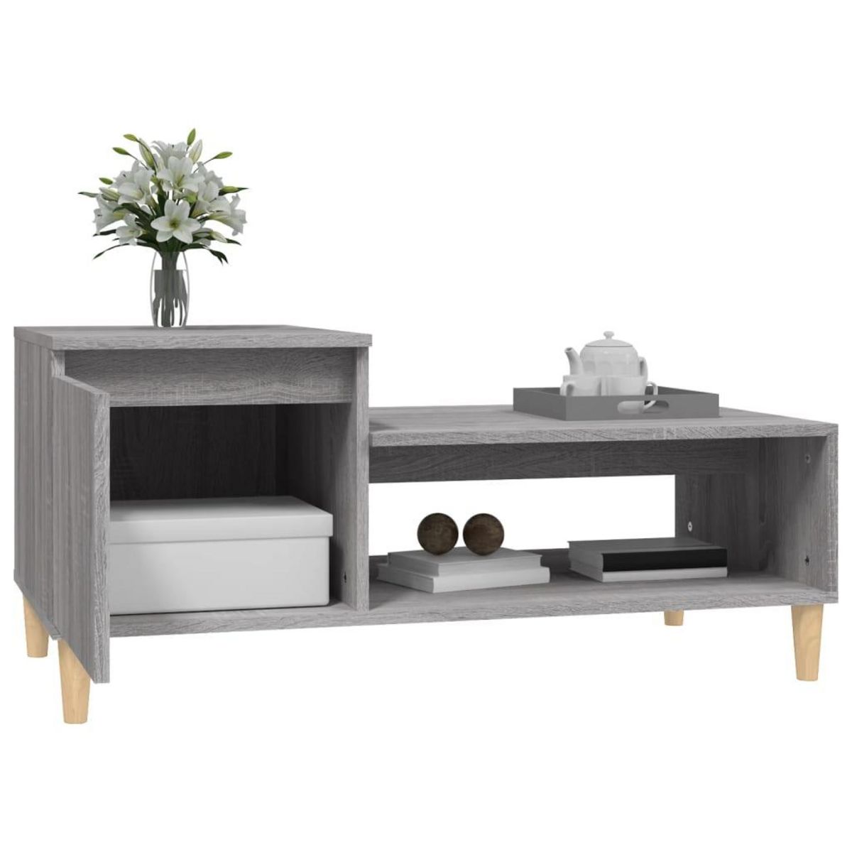 VIDAXL Table basse Sonoma gris 100x50x45 cm Bois d'ingenierie
