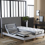 Voir la diapositive 3 : IDLITERIE Ensemble lit électrique relaxation multi lattes + Matelas Mousse 35HR Couleur - Gris Clair, - 2x80 x 200 cm