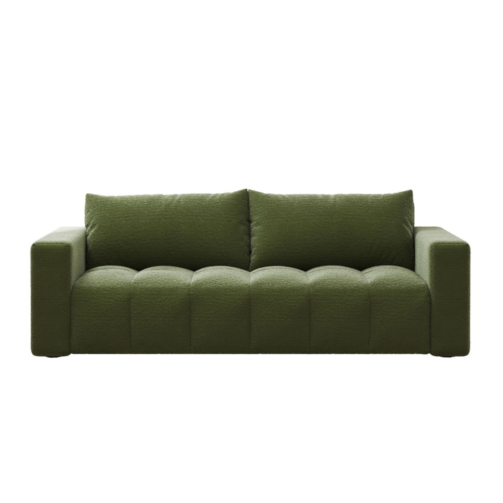 CONCEPT USINE Canapé convertible 3 places avec coffre en bouclette vert canterbury