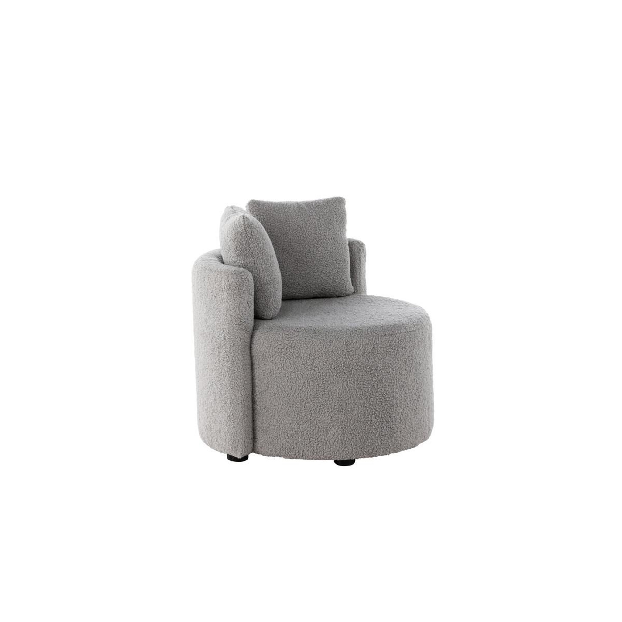 Voir la diapositive 4 : Paris Prix Fauteuil enfant en tissu bouclé  kelso  59cm gris