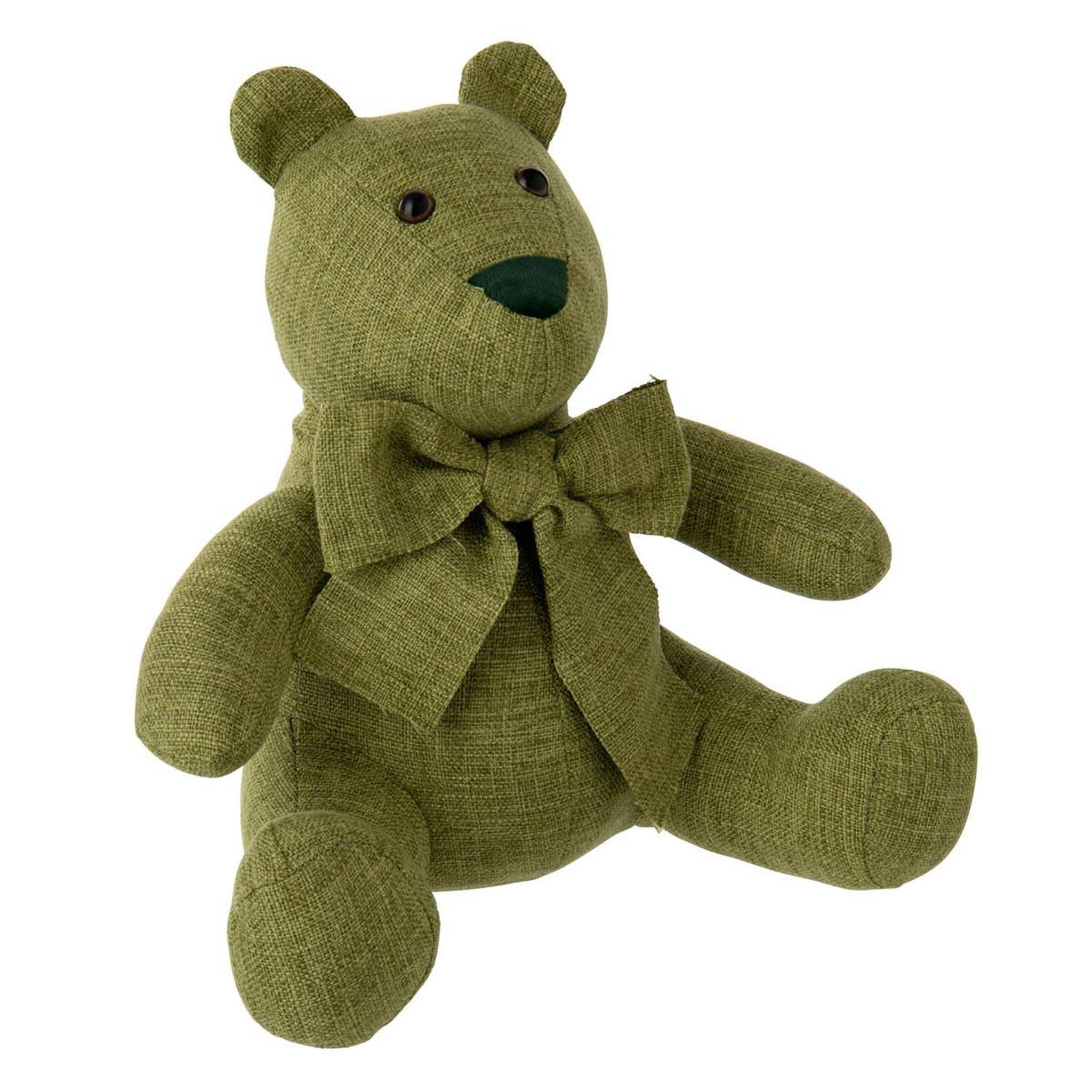 J-LINE Cale-porte ours  pablo  32cm vert olive