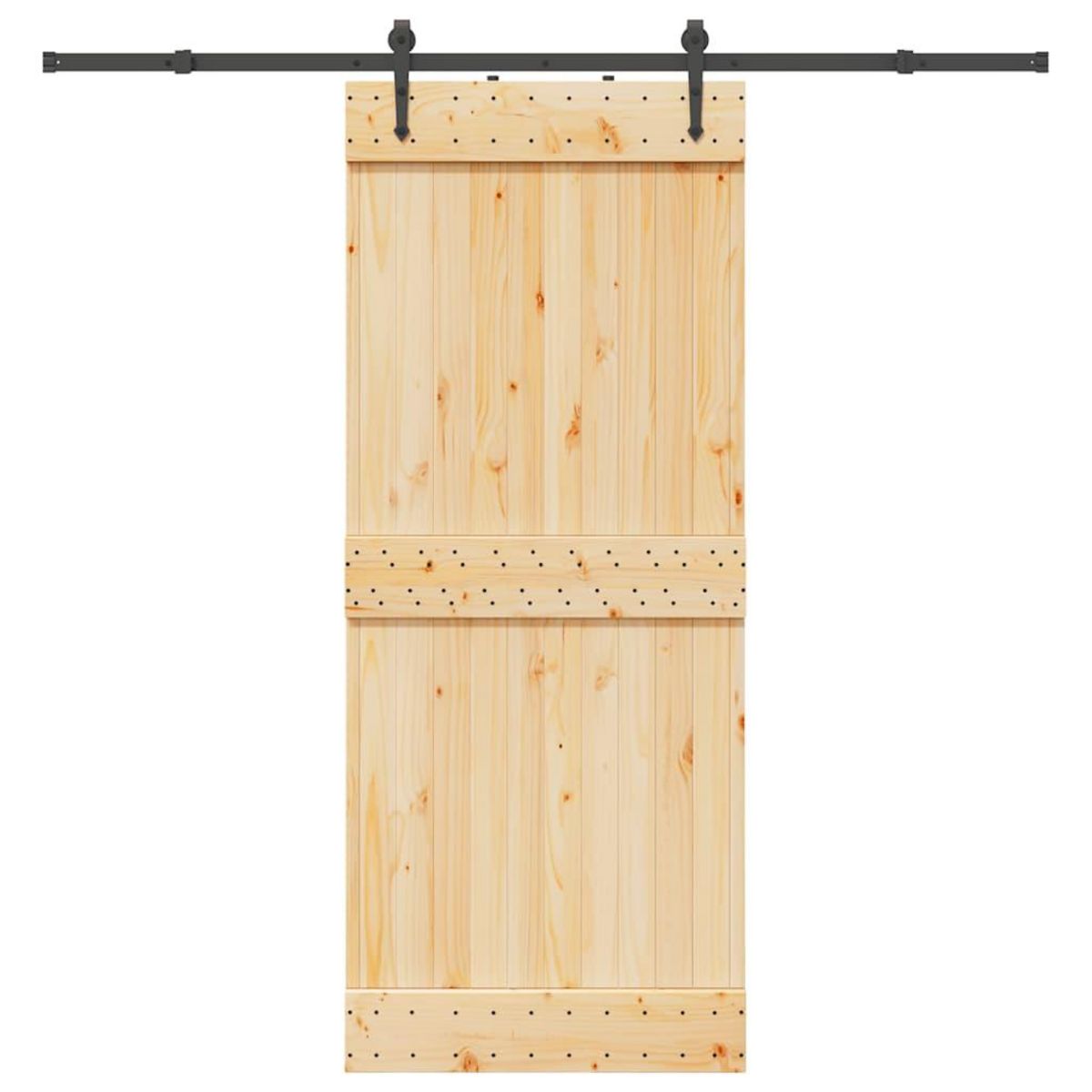 VIDAXL Porte coulissante et kit de quincaillerie 85x210 cm pin massif
