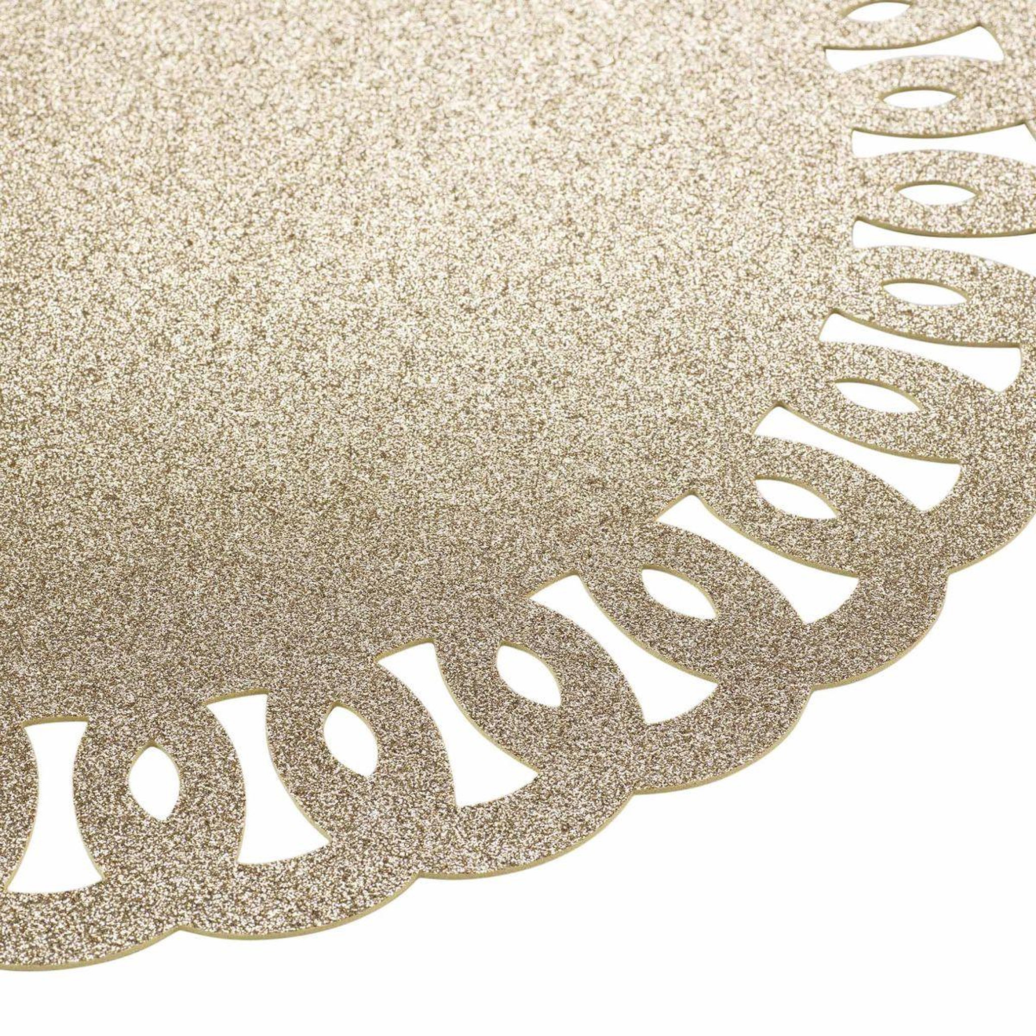Voir la diapositive 2 : Douceur d'Intérieur Set de Table Rond à Paillettes  Guirlande  38cm Or