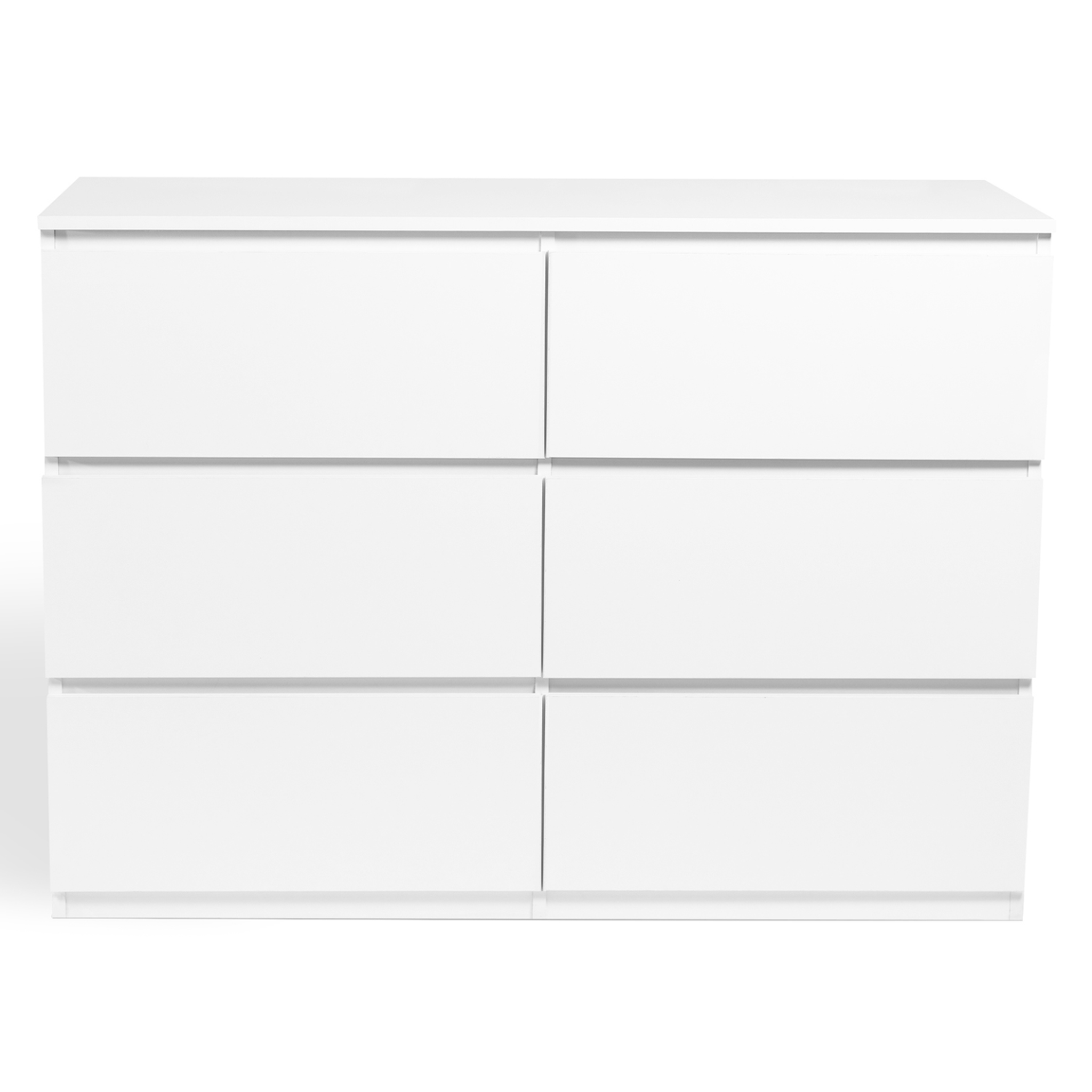 Voir la diapositive 3 : ID MARKET Commode 6 tiroirs tomi 110 cm bois blanc