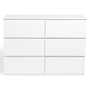 Voir la diapositive 3 : ID MARKET Commode 6 tiroirs TOMI 110 cm bois blanc