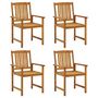 Voir la diapositive 3 : VIDAXL Chaises de jardin avec coussins lot de 4 Bois d'acacia massif
