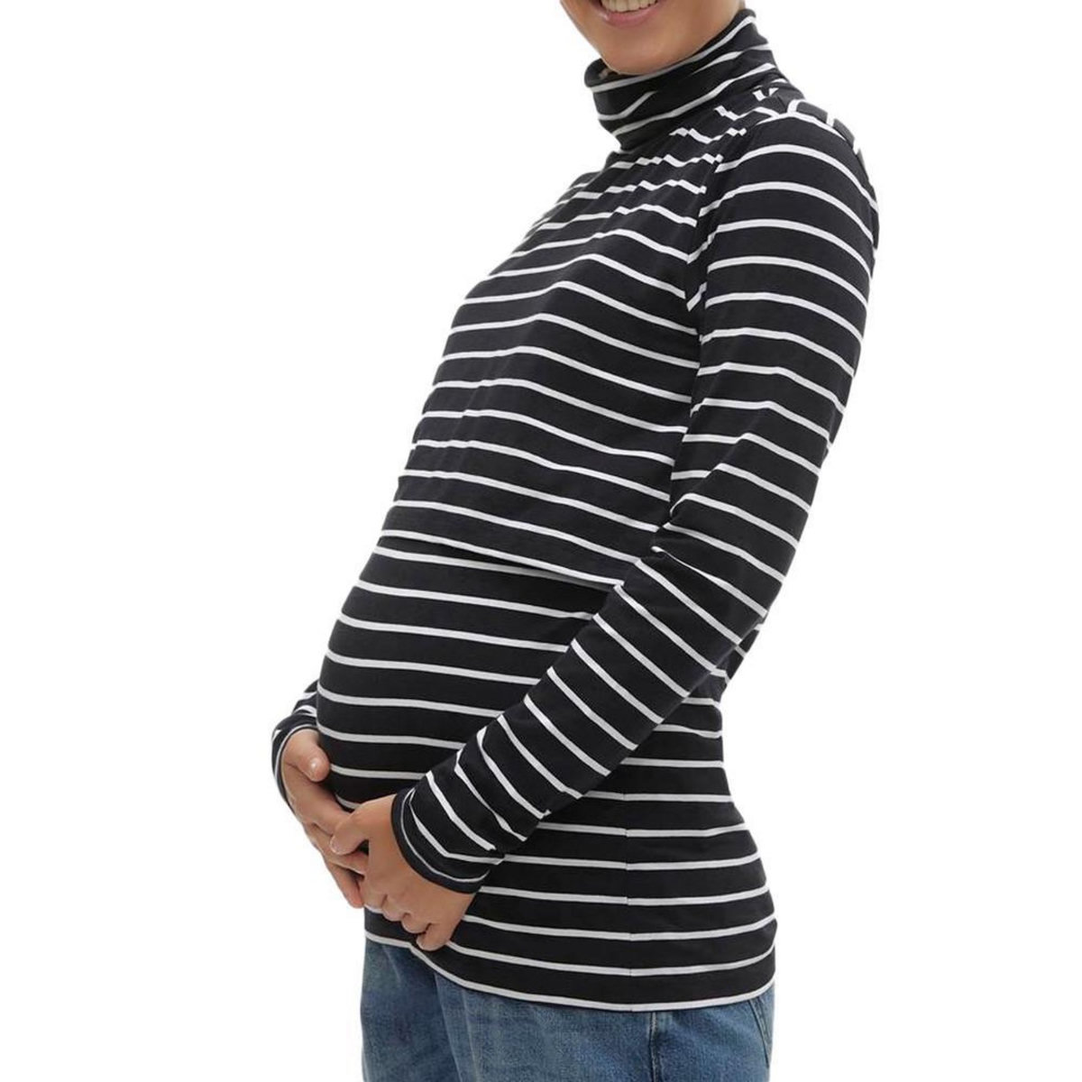 MAMALICIOUS T Shirt Manches  ongues de grossesse /Blanc Femme Mamalicious Ilja June