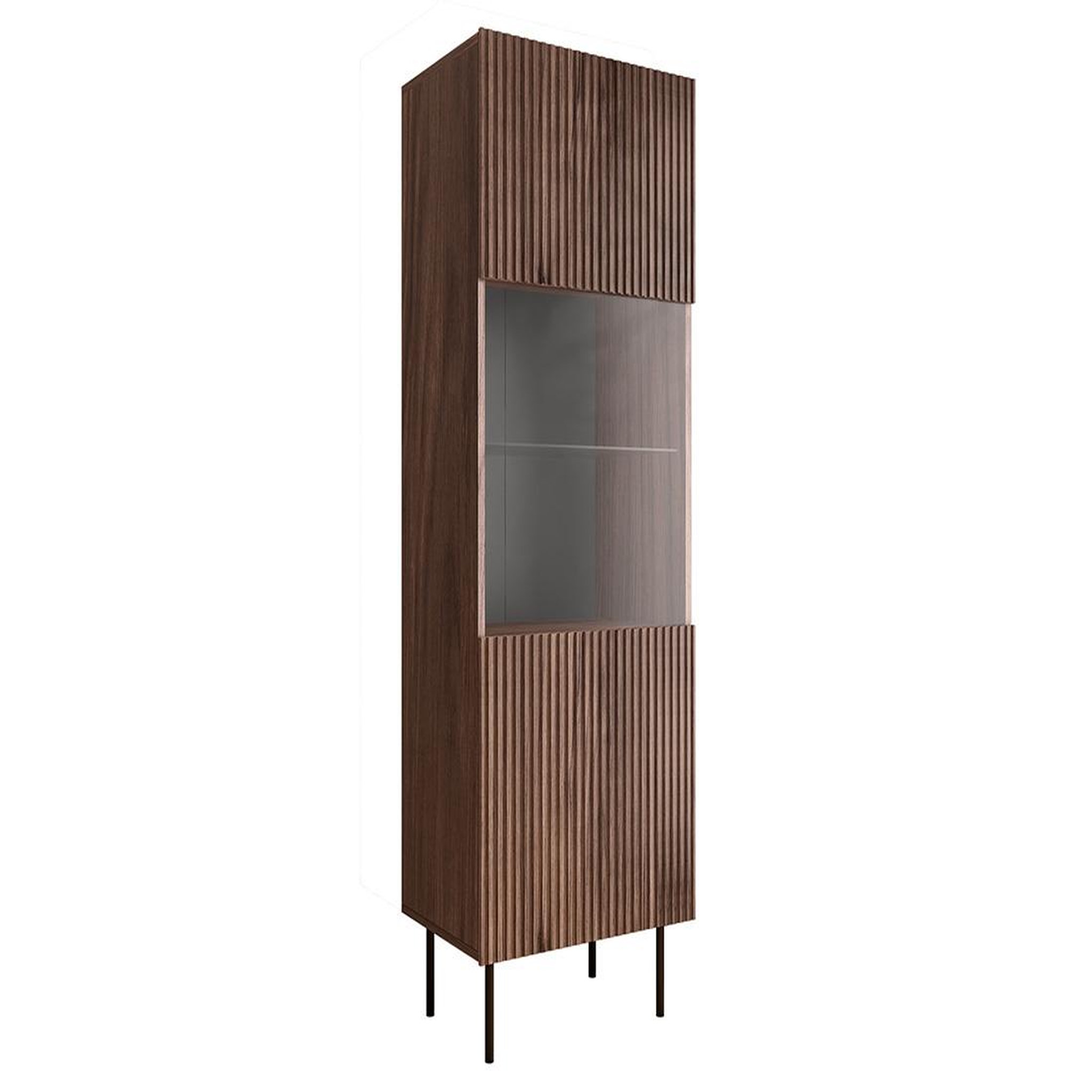 Voir la diapositive 3 : BEST MOBILIER Franco - vitrine - effet bois - 1 porte - 183 cm