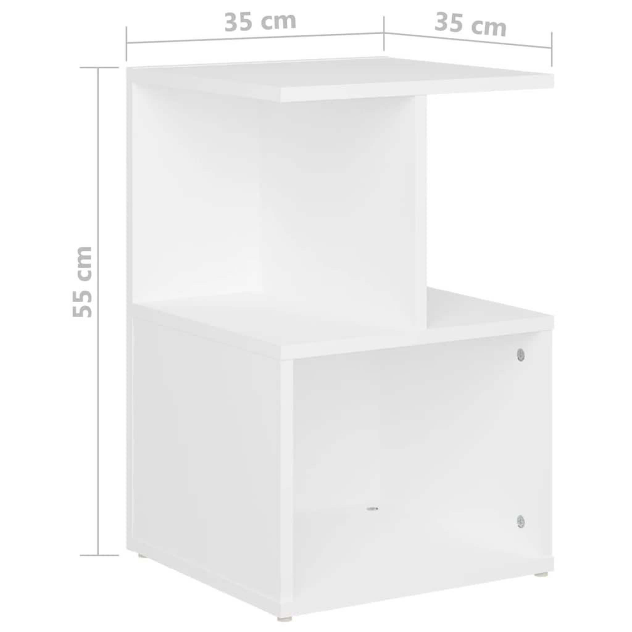 Voir la diapositive 6 : VIDAXL Tables de chevet 2 pcs blanc 35x35x55 cm bois d'ingenierie
