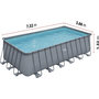 Voir la diapositive 3 : Habitat et Jardin Piscine tubulaire grise -  LUDO 5  - 7.32 x 3.66 x 1.32 m - sans filtration