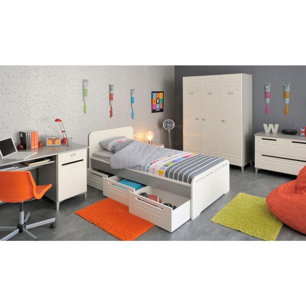 Lot de 3 tiroirs pour lit enfant CARGO