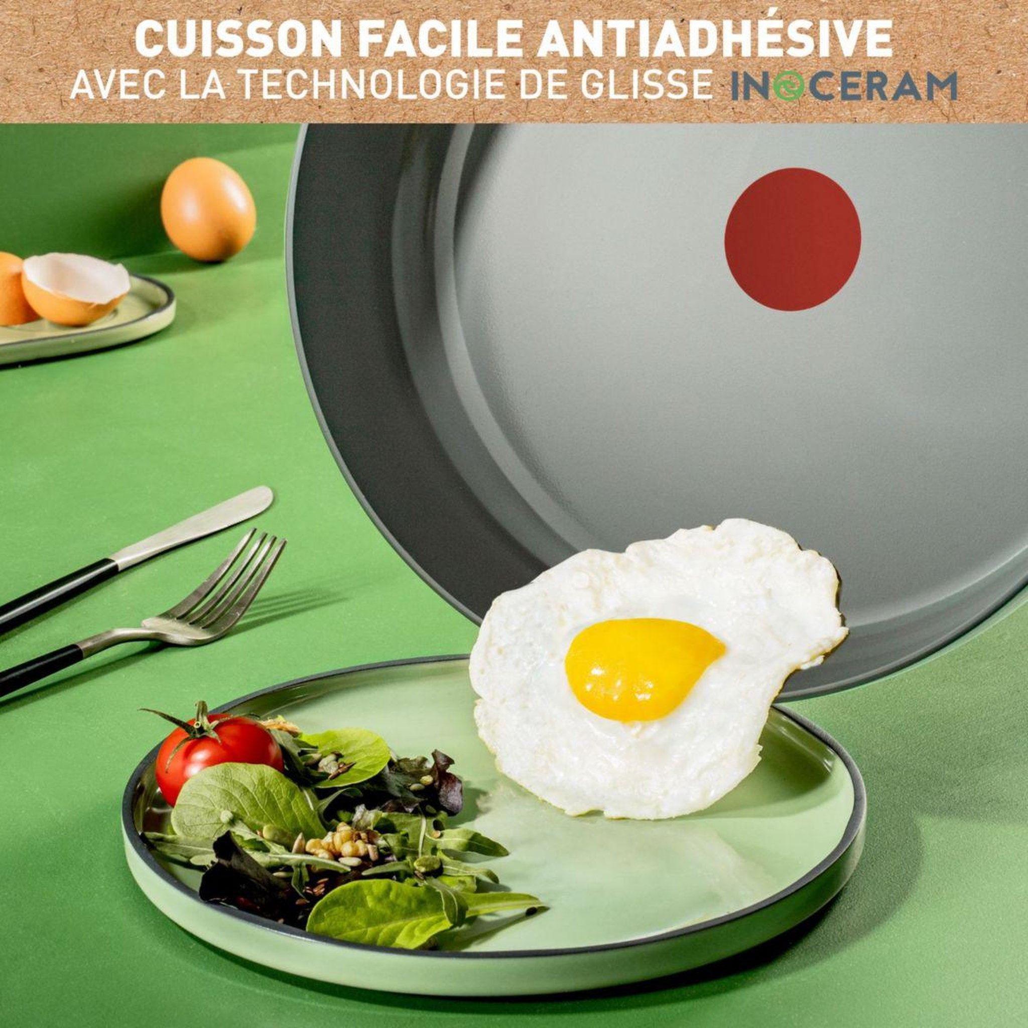 Voir la diapositive 5 : TEFAL Poêle Manche fixe Renew+ 30cm C4240753