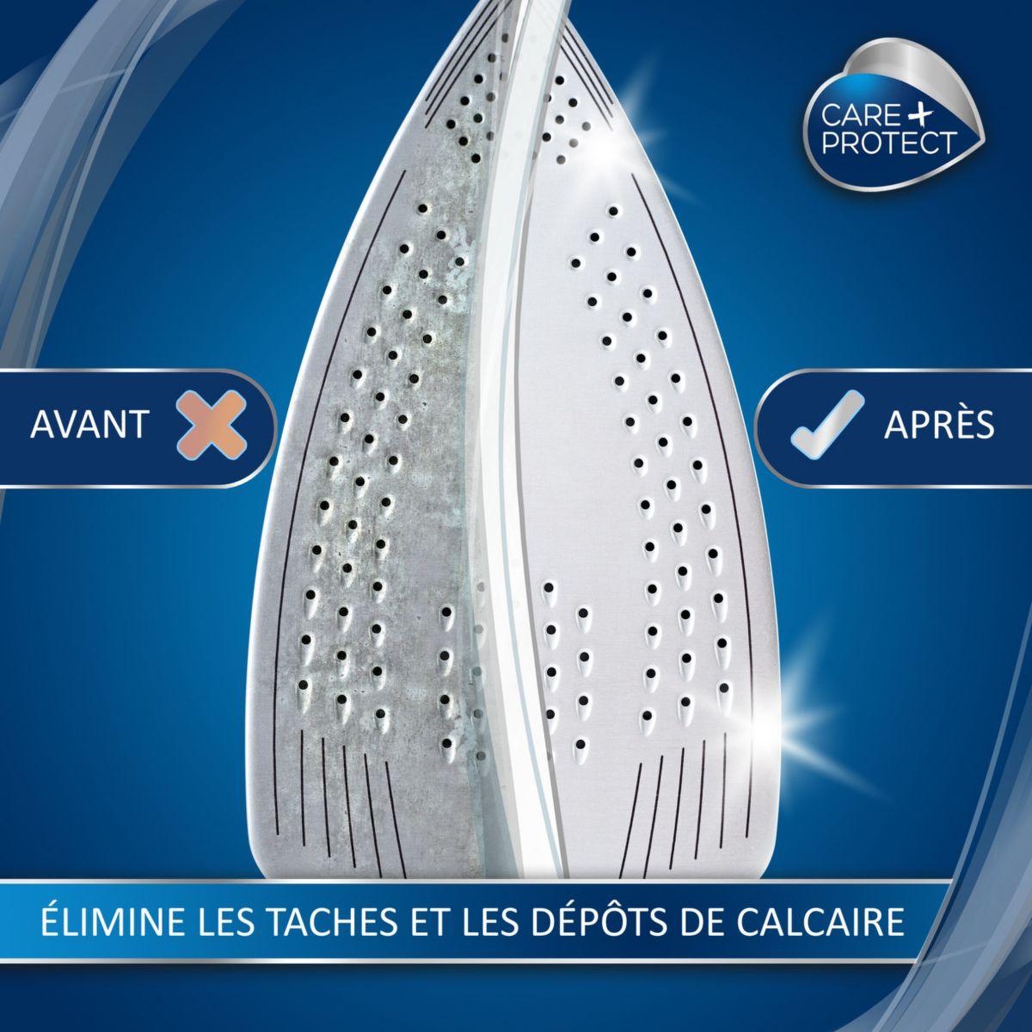 Voir la diapositive 5 : CARE PROTECT Bâtonnet détachant pour semelle de fer à repasser et centrale vapeur