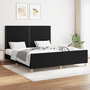 Voir la diapositive 1 : VIDAXL Cadre de lit sans matelas noir 160x200 cm tissu