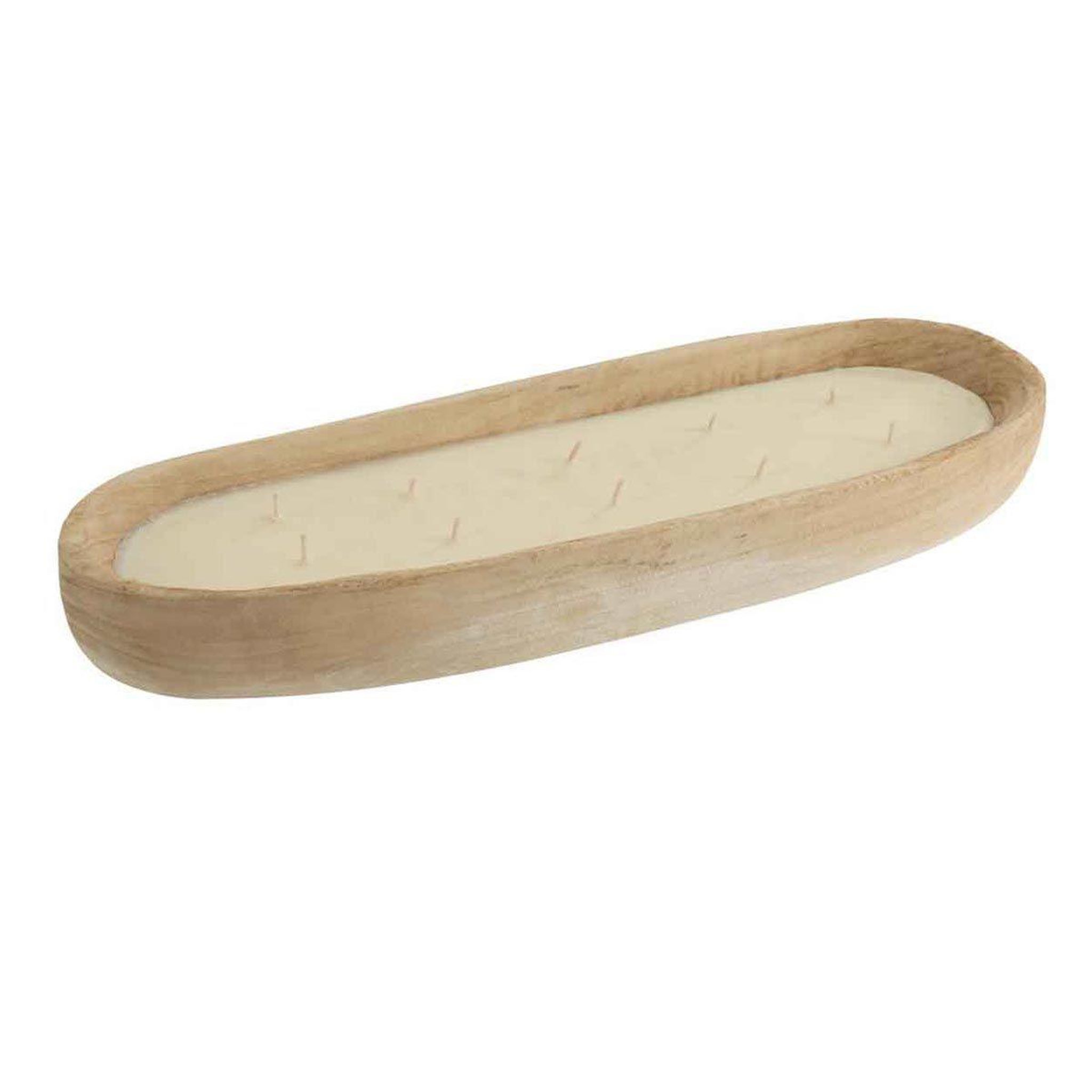 J-LINE Bougie Déco en Bois  Jenny  61cm Blanc