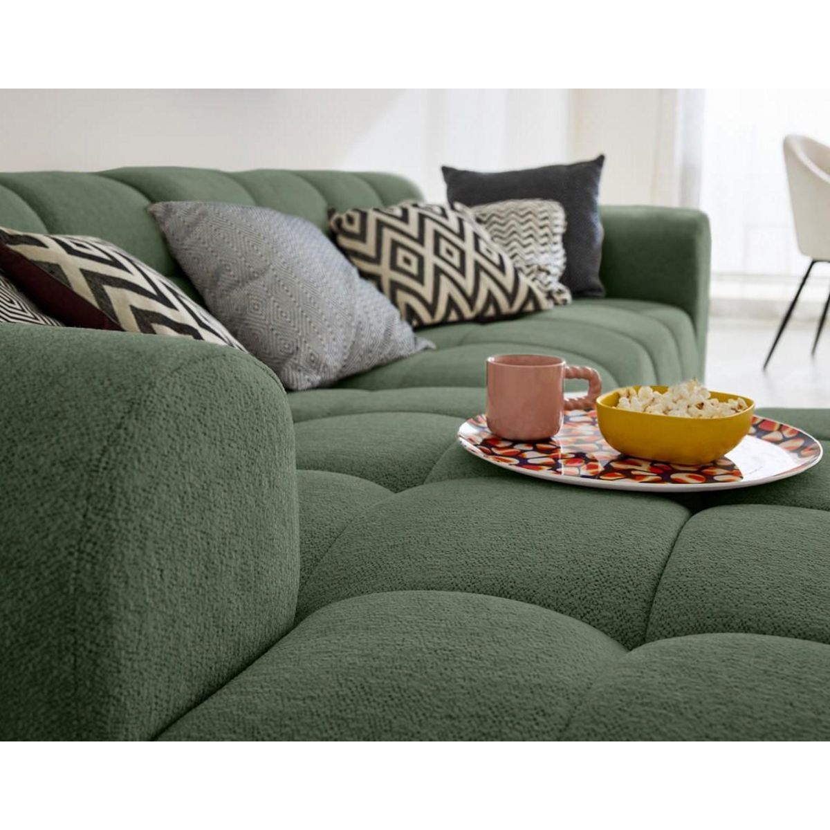 LISA DESIGN Ray - canapé d'angle gauche - 4 places - en tissu texturé