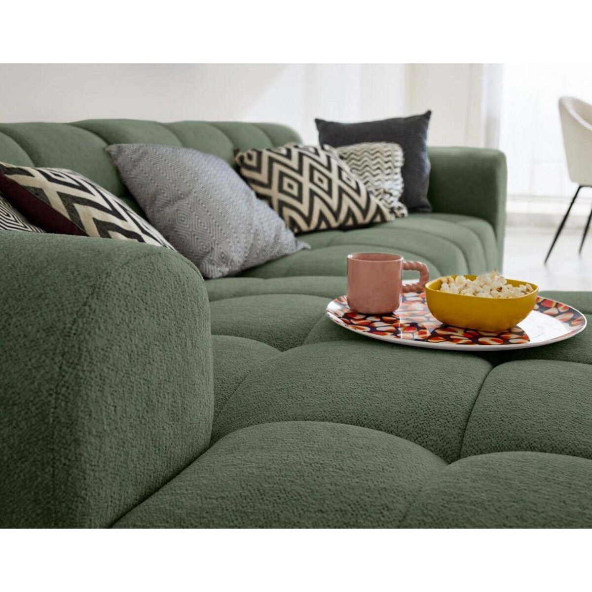 LISA DESIGN Ray - canapé d'angle gauche - 4 places - en tissu texturé