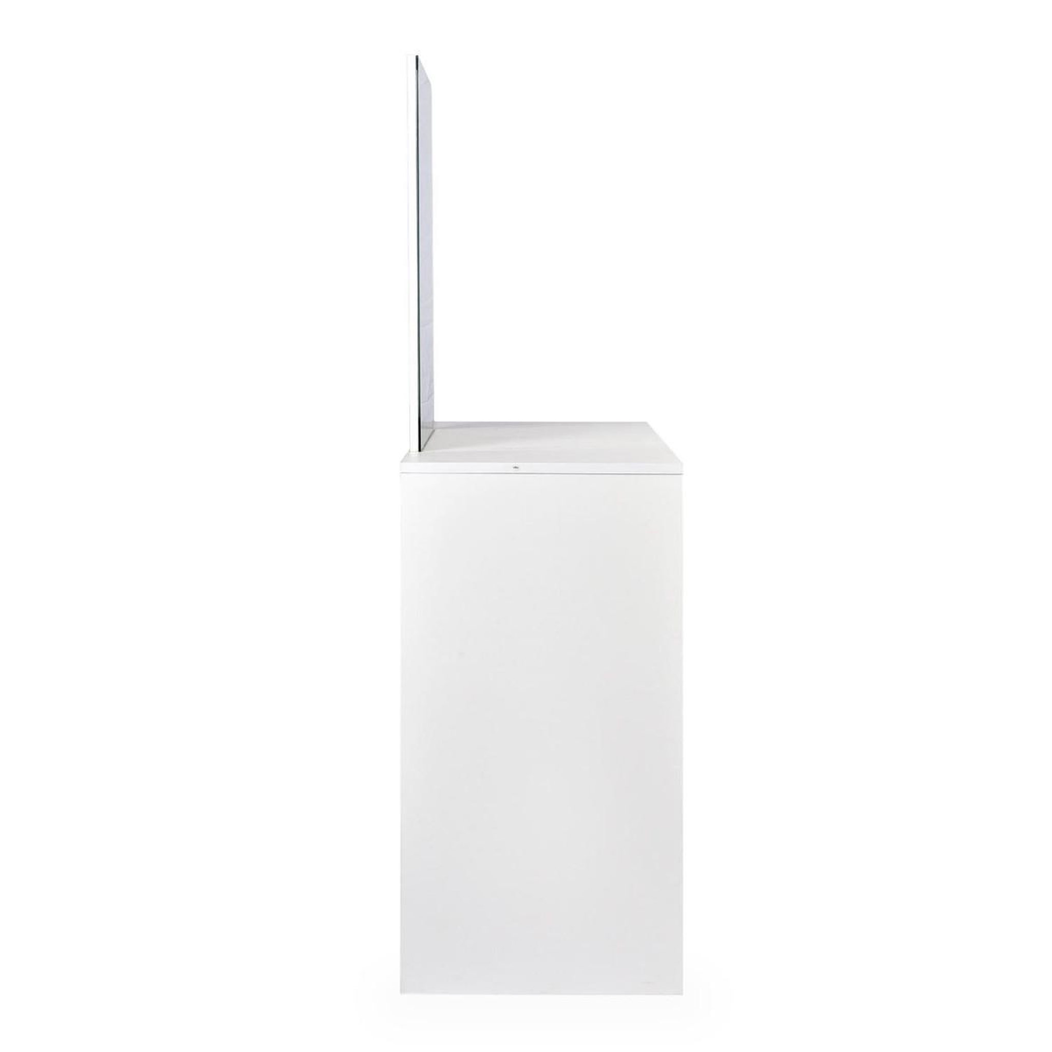 Voir la diapositive 3 : Paris Prix Coiffeuse 2 tiroirs avec miroir led  talia  136cm blanc