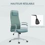 Voir la diapositive 5 : HOMCOM Chaise de bureau design contemporain fonction bascule réglable tissu maille vert d'eau