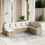 Voir la diapositive 1 : VIDAXL Salon de jardin avec coussins 8 pcs beige resine tressee