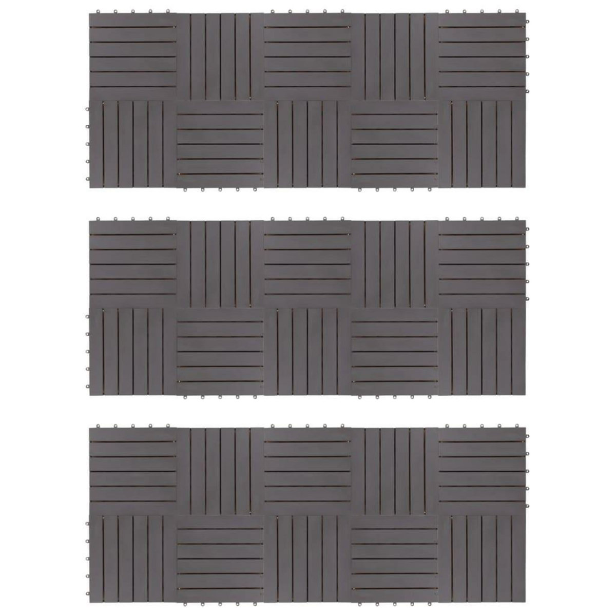 VIDAXL Carreaux de terrasse 30pcs Delavage gris 30x30 cm Acacia solide