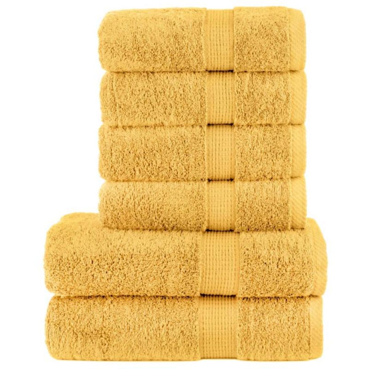 VIDAXL Ensemble de serviettes de qualité supérieure SOLUND 6 pcs doré