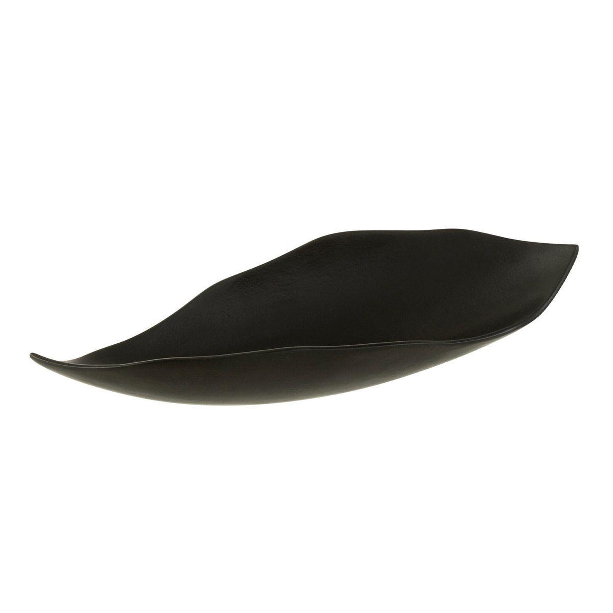 Voir la diapositive 1 : J-LINE Vide-poche design feuille  john  34cm noir