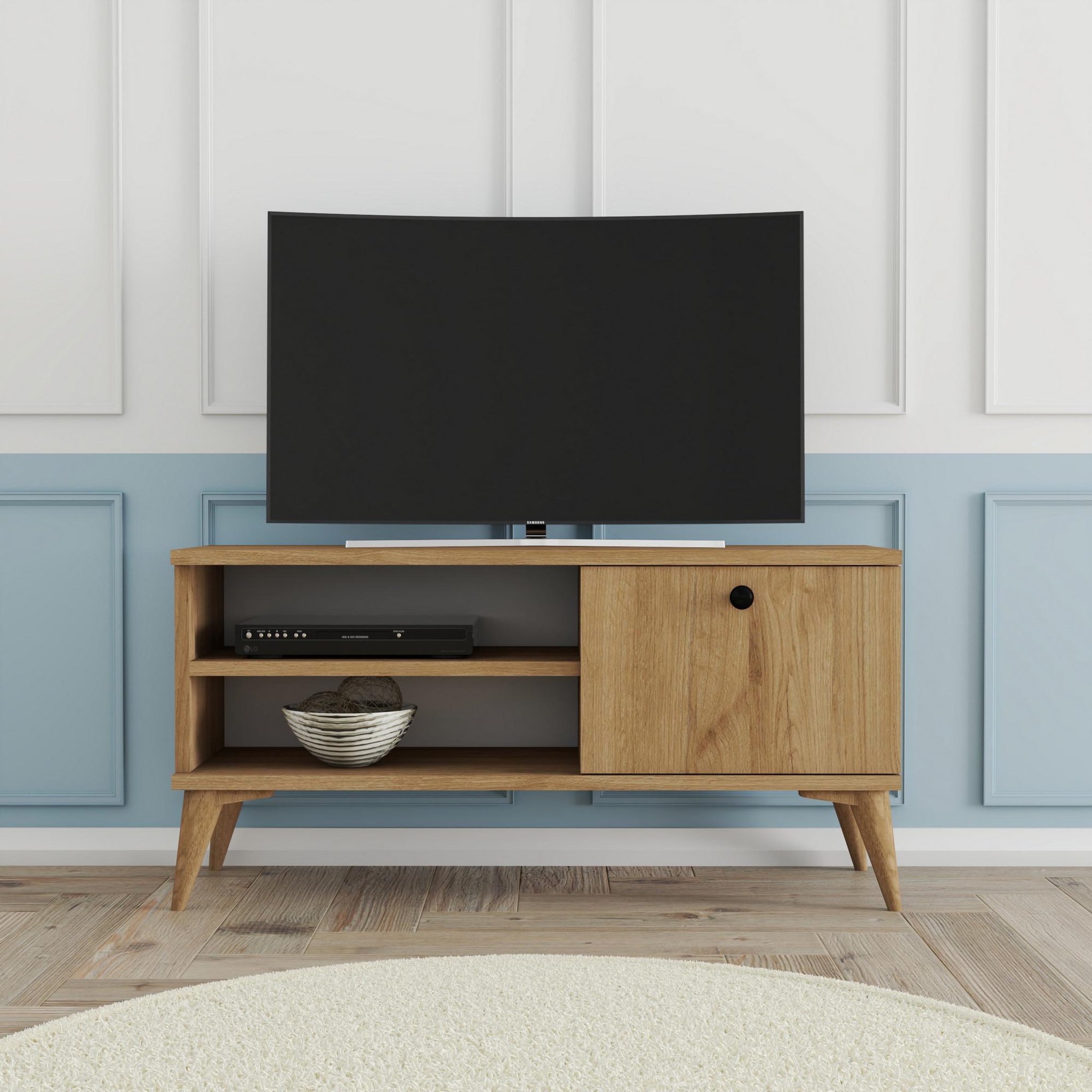 Voir la diapositive 3 : Habitat et Jardin Meuble tv en bois  retro  - 90 x 29 x 44 cm - chêne