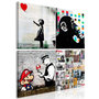 Voir la diapositive 1 : Paris Prix Tableau Imprimé 4 Panneaux  Banksy - Collage