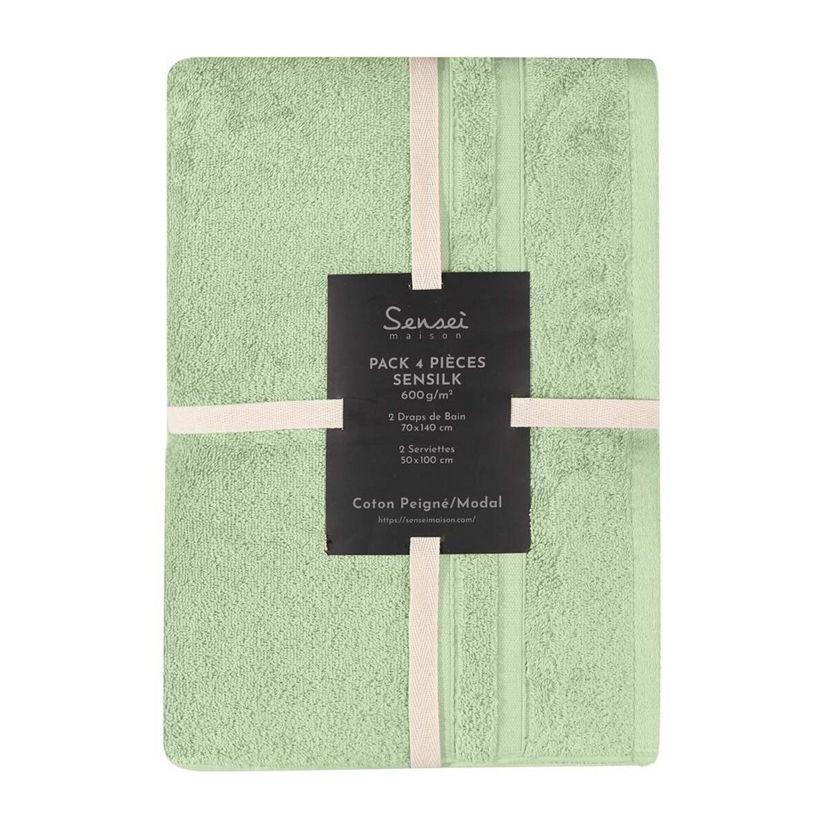 Sensei Maison Ensemble de bain 4 pièces 600 g/m² SENSILK