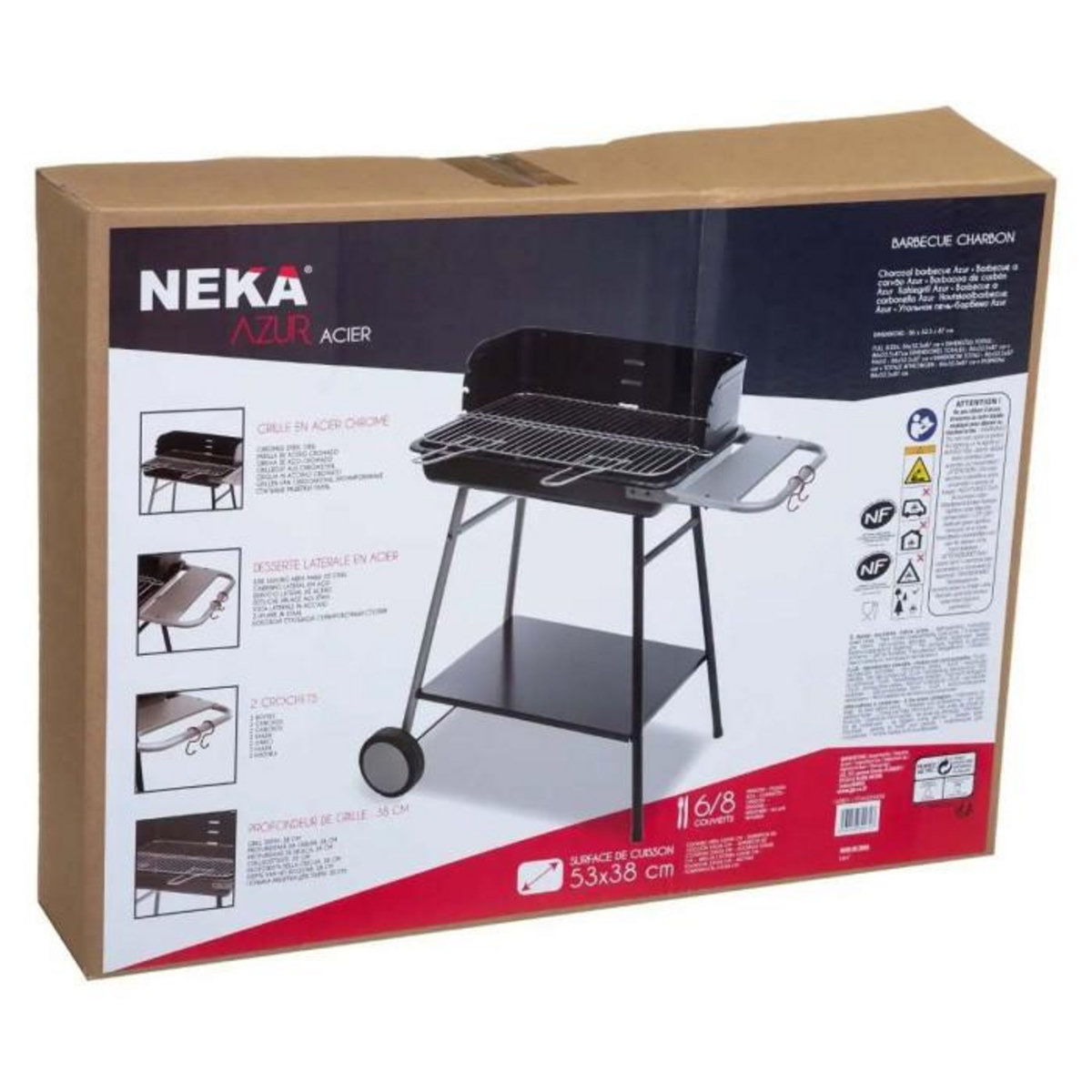 NEKA Barbecue à Charbon  Neka Azur  87cm Noir