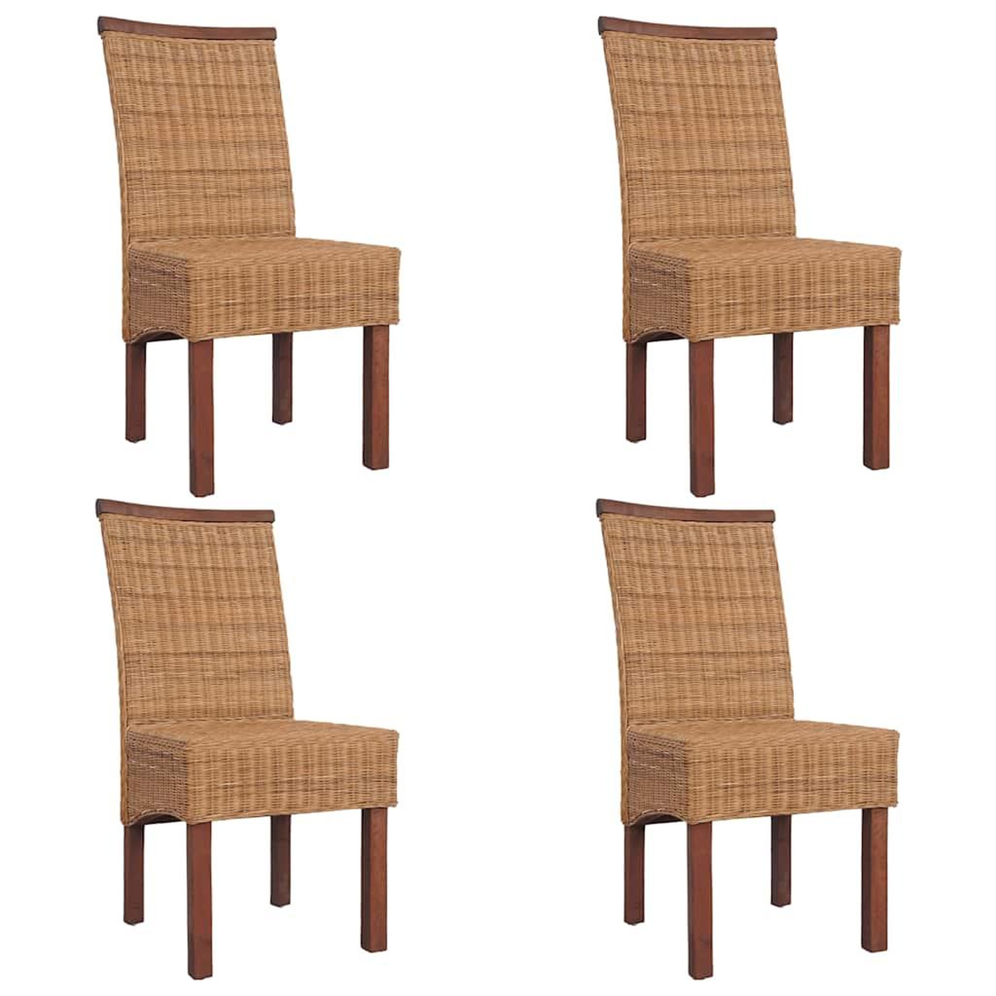 Voir la diapositive 1 : VIDAXL Chaises a manger lot de 4 marron rotin naturel
