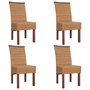 Voir la diapositive 1 : VIDAXL Chaises a manger lot de 4 marron rotin naturel
