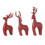 Paris Prix Lot de 3 Rennes Déco  Electro  16cm Rouge