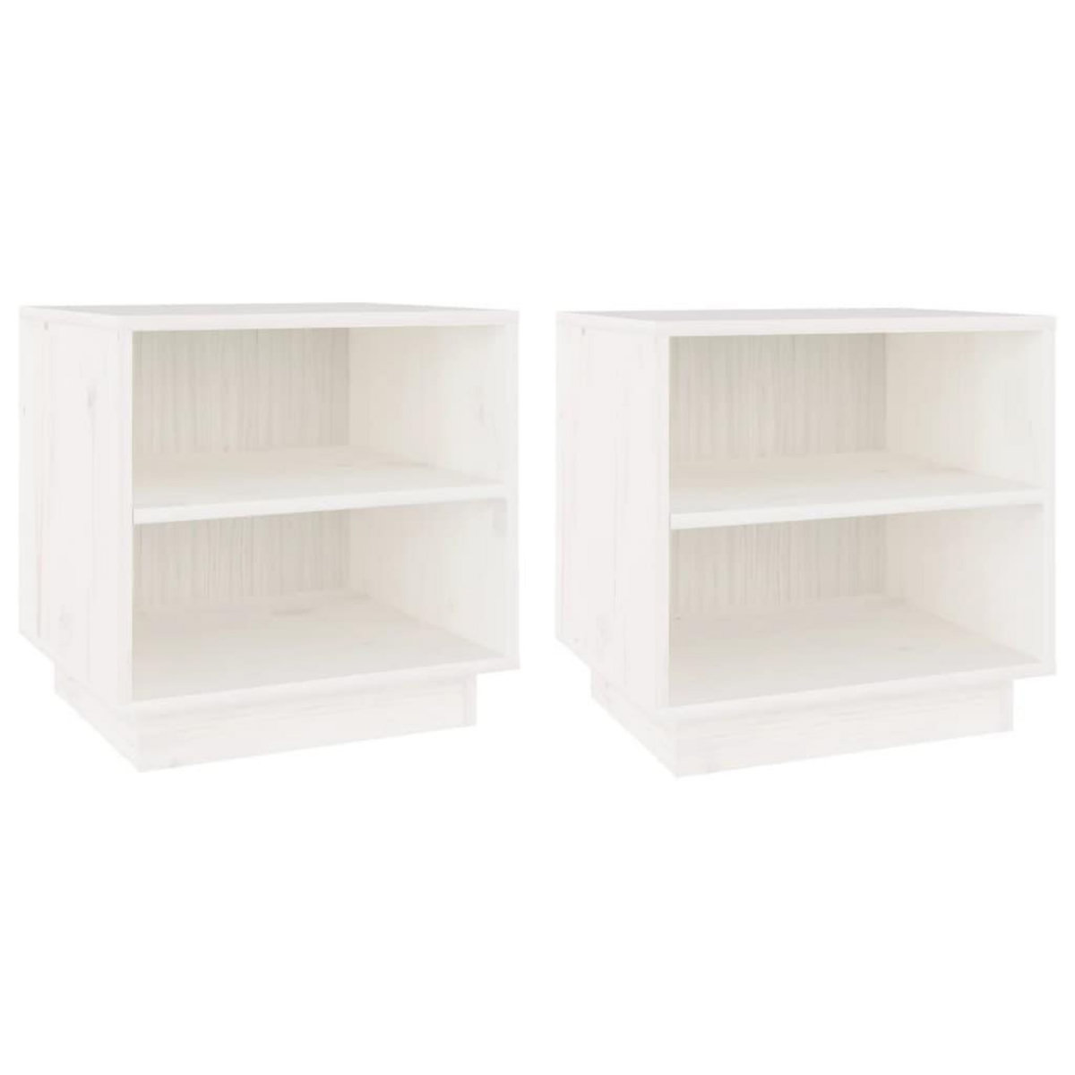 VIDAXL Tables de chevet 2 pcs Blanc 40x34x40 cm Bois de pin solide