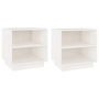 Voir la diapositive 2 : VIDAXL Tables de chevet 2 pcs Blanc 40x34x40 cm Bois de pin solide