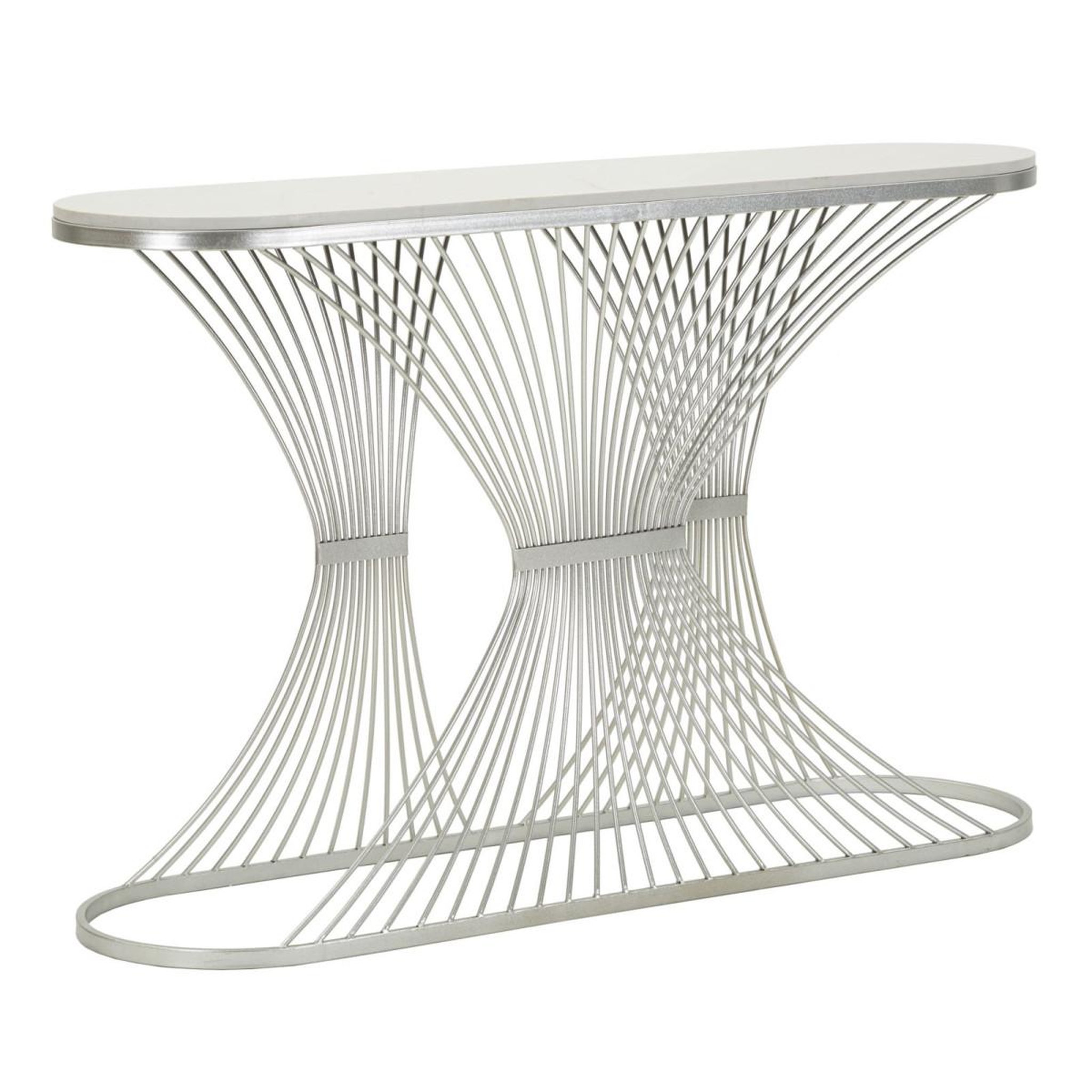 Paris Prix Console design en marbre  bridge  120cm argent