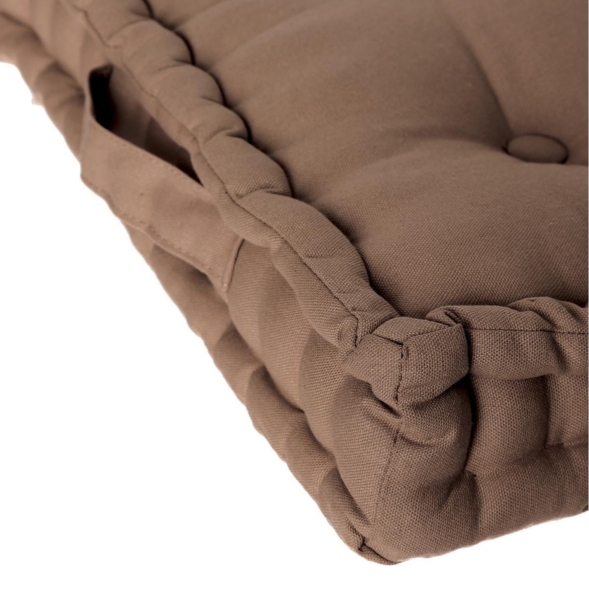 Voir la diapositive 4 : ATMOSPHERA Coussin de Sol  Dorian  40x40cm Taupe