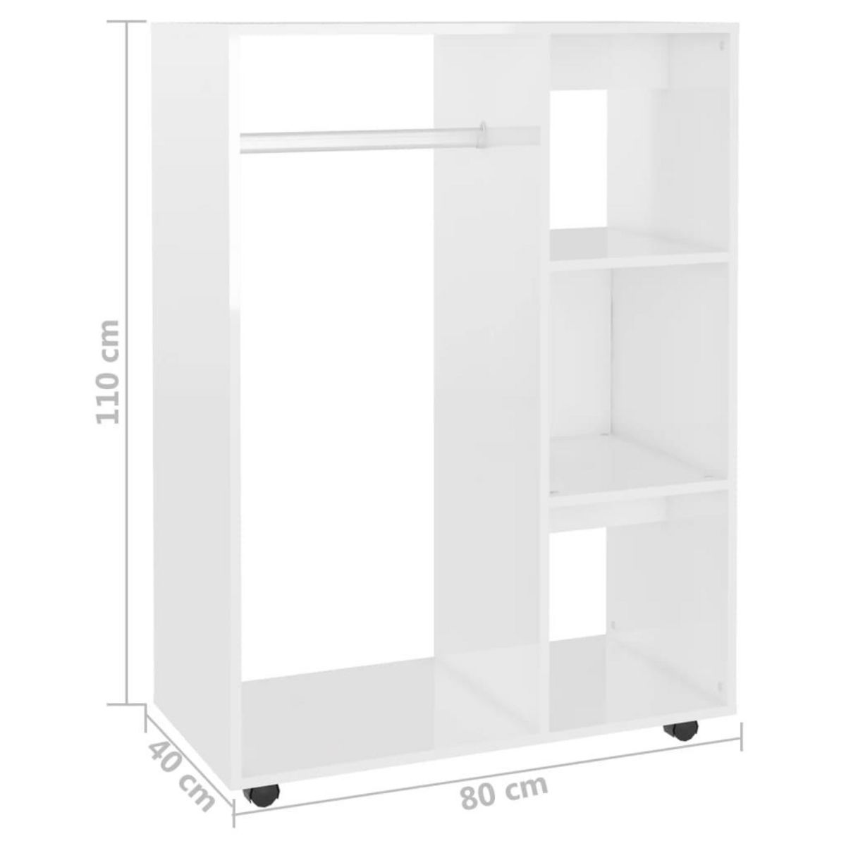 VIDAXL Garde-robe Blanc brillant 80x40x110 cm Bois d'ingenierie
